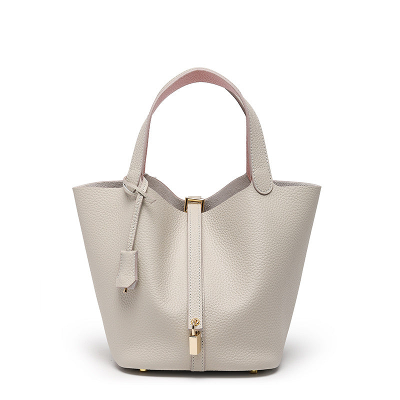 Head layer cowhide bucket bag women's leather high-end handbag