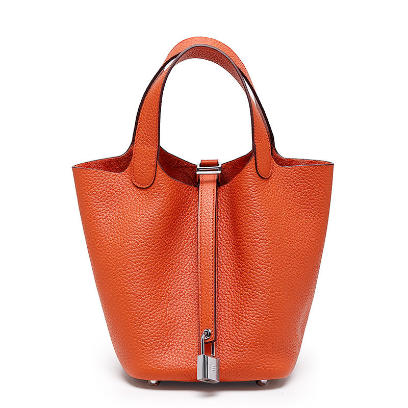 Head layer cowhide bucket bag women's leather high-end handbag